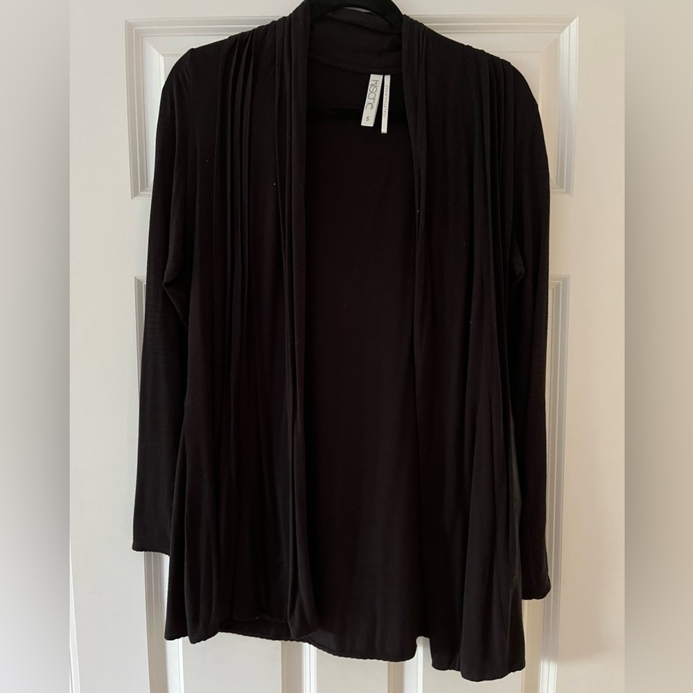 Black Oversized Lightweight Jersey Cardigan